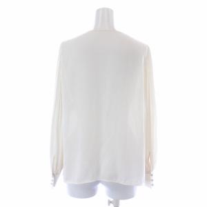 ANAYI 22SS ブラウス 長袖 リボン プリーツ バルンスリーブ 36 S 白 ホワイト