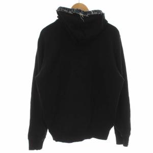 DIESEL パーカー スウェット ジップアップ デニム切替 ダメージ加工 長袖 L 黒 ブラック インディゴ