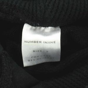 NUMBER (N)INE アーカイブ パーカー フード プルオーバー エンブレム ダメージ加工 3 L 黒 ブラック LE2211