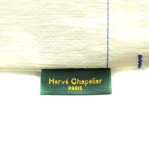 Hervé Chapelier マルシェバッグ 舟型 L トートバッグ ハンドバッグ 白 ホワイト 青 ブルー 725PP