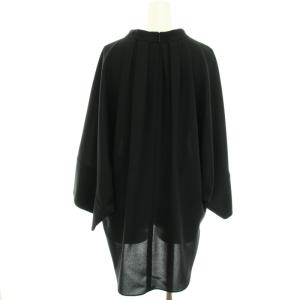 ADORE 21SS ドライタッチジョーゼットブラウス シャツ ギャザー ドルマンスリーブ 長袖 38 M 黒 ブラック