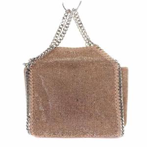 STELLA McCARTNEY ファラベラ FALABELLA ハンドバッグ ショルダーバッグ 2way ミニ ラインストーン チェーン ベージュ