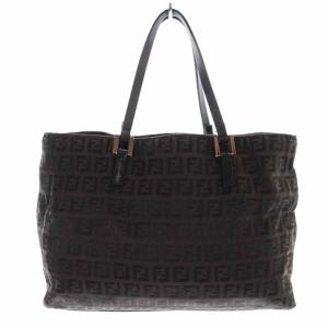 FENDI ハンドバッグ ミニ キャンバス ズッカ柄 ブラウン
