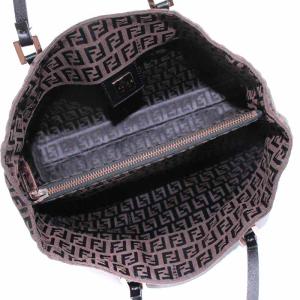 FENDI ハンドバッグ ミニ キャンバス ズッカ柄 ブラウン