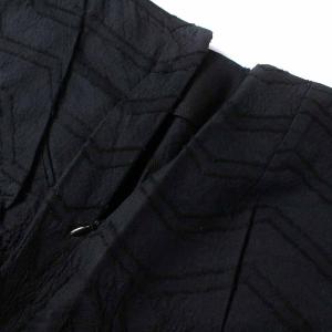 ISSEY MIYAKE タイトスカート ロング ウール混 総柄 3 L 紺 ネイビー