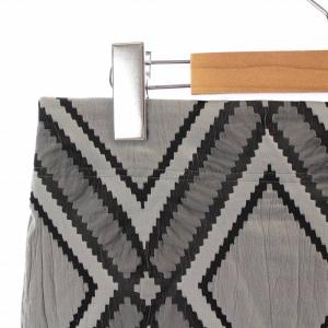 ISSEY MIYAKE タイトスカート ロング ミモレ 総柄 3 L グレー 黒 ブラック