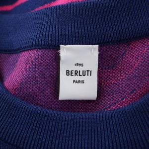 Berluti R19KRL170YACD ニット 長袖 クルーネック 総柄 L ブルー ピンク
