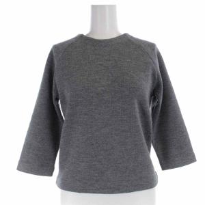 カーディガン ウール バックボタン 七分袖 38 7 S グレー