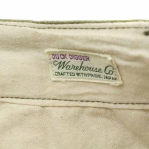 WAREHOUSE DUCK DIGGER ワークパンツ ボタンフライ 31 M オリーブ