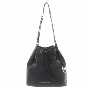 JULES ショルダーバッグ レザー 巾着 黒 ブラック