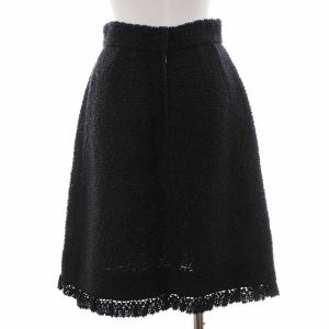 DOLCE&GABBANA スカート フレアスカート ジップフライ ひざ丈 ウール 絹 シルク混 40 M 黒 ブラック