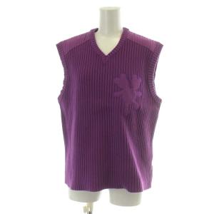 heaven by 21SS ベスト ニット コットン リブ L 紫 パープル P628C02SP21