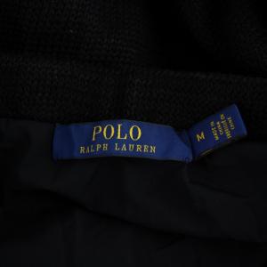 POLO RALPH LAUREN ニット タイトスカート ロング 総柄 リネン シルク M 黒 ブラック 211697798001