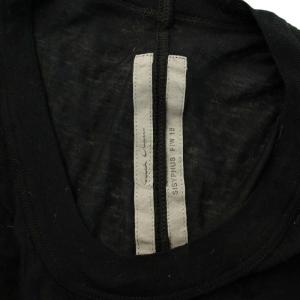 Rick Owens 18AW シーシュポス SISYPHUS Tシャツ ロンT カットソー Uネック 長袖 シアー シースルー 38 M 黒 ブラック