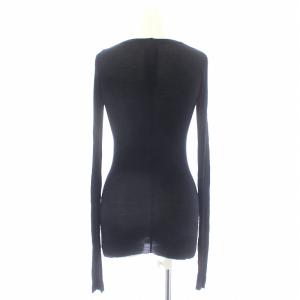 Rick Owens ANTHEM Tシャツ カットソー リブニット ロンT 長袖 クルーネック 黒 ブラック