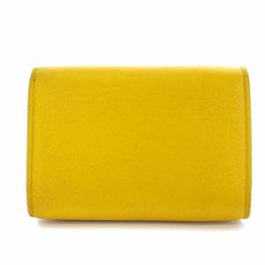 BALENCIAGA ペーパーウォレット 三つ折り財布 ミニ レザー 黄色 イエロー 391446