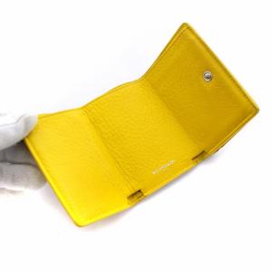 BALENCIAGA ペーパーウォレット 三つ折り財布 ミニ レザー 黄色 イエロー 391446