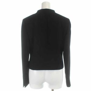 Aquascutum スーツ セットアップ 上下 ノーカラージャケット フレアワンピース ロング 七分袖 9 M 黒 ブラック