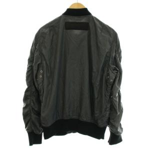 DIESEL MA-1 ブルゾン ミリタリージャケット アウター ジップアップ 裾カットオフ S 黒 ブラック グレー