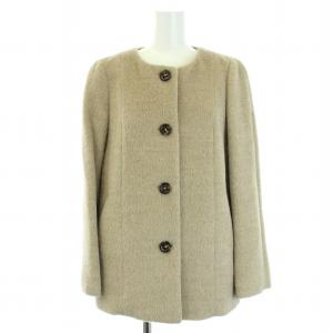 20AW ノーカラーコート アルパカ アウター ショート丈 38 M ベージュ