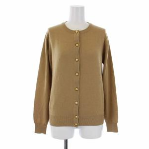 プレタポルテ ヴィンテージ ニットカーディガン 長袖 カシミヤ 金ボタン M ベージュ