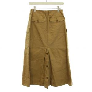 MHL. 2018AW スカート ロング マキシ フレア 台形 麻混 リネン混 1 S ベージュ