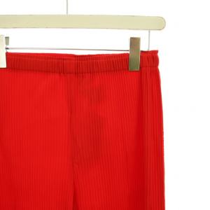 me ISSEY MIYAKE イージーパンツ ワイドパンツ プリーツ ストレッチ タグ付き 赤 レッド