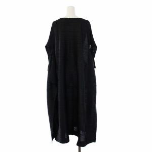 PLEATS PLEASE ISSEY MIYAKE ロングワンピース 横プリーツ 1 黒