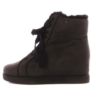 ANTEPRIMA ショートブーツ インヒール スエード レースアップ 23cm グレー