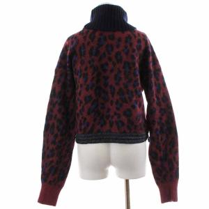 sacai ニット タートルネック 柄 S レッド