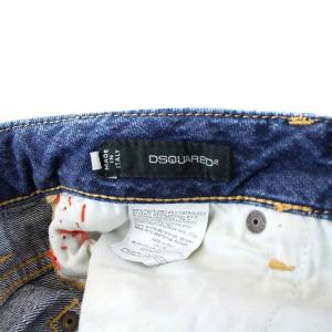 DSQUARED2 デニムパンツ ジーンズ スキニー ダメージ加工 ボタンフライ 38 S 青 ブルー S72LA0379 S30309