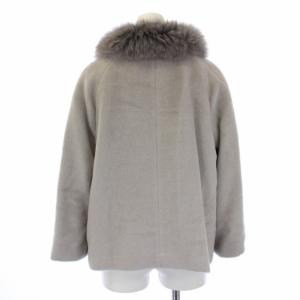 ANAYI アルパカシャギーフォックスファー付きコート ショート ウール 38 M グレー 101827-17-110-91-380