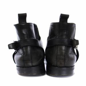 LOUIS VUITTON ショートブーツ サイドゴアブーツ ベルト レザー 6.5 25.5cm 黒 ブラック