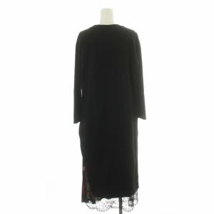 BLUE LABEL CRESTBRIDGE クリアーポンチ2WAYカットソーワンピース ワンピース ロング プリーツスカート 38 M 黒 ブラック