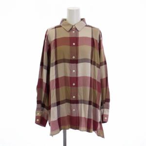 21AW ブラウス シャツ チェックエアリーツイルブラウス 長袖 ステンカラー 36 S マルチカラー