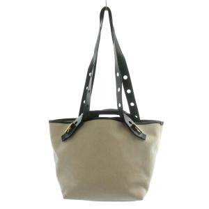 Sophie Hulme ショルダーバッグ ハンドバッグ 2way ポーチ付き キャンバス レザー ベージュ 黒 ブラック