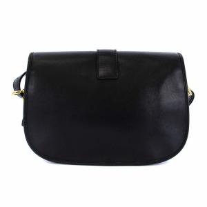 CELINE ショルダーバッグ レザー ゴールド金具 黒