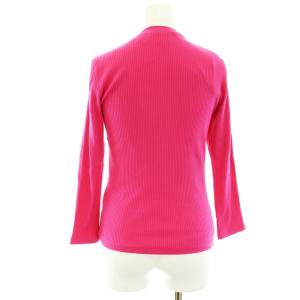 OLD ENGLAND アンサンブル オーガニックコットンリブプルオーバー ニット カットソー リボン ハーフボタン 五分袖 カーディガン 長袖 36