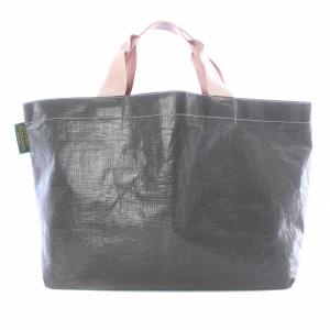 Hervé Chapelier トートバッグ ハンドバッグ マルシェバッグ ビニール グレー ピンク