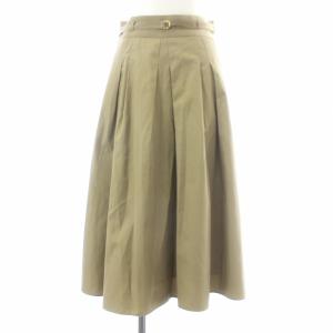 22AW コットンギャバタックスカート フレアスカート ロング ミモレ ベルト 36 S ベージュ 102227-11-360-11-360