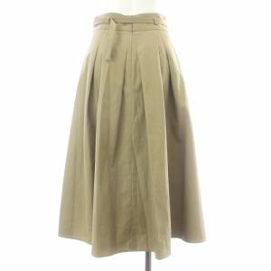 ANAYI 22AW コットンギャバタックスカート フレアスカート ロング ミモレ ベルト 36 S ベージュ 102227-11-360-11-360