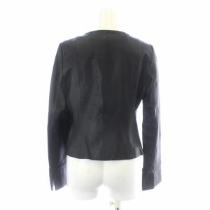 ANAYI レザージャケット 革ジャン ノーカラー ラムレザー 38 M 黒 ブラック