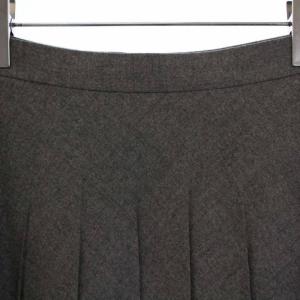 MARGARET HOWELL 20AW ファインフランネル FINE FLANNEL プリーツスカート フレアスカート ウール ひざ丈 1 S グレー
