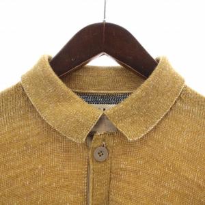 MHL. カーディガン ニット ステンカラー 長袖 ウール混 L 黄色 イエロー