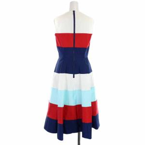 kate spade new york corley dress フレアワンピース ロング スキッパー タック ボーダー ノースリーブ 2 M マルチカラー