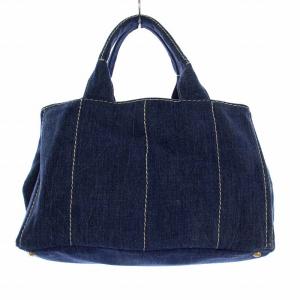 PRADA カナパ デニム ハンドバッグ 青
