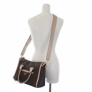 MICHAEL KORS Carine Small Logo Satchel ハンドバッグ ショルダーバッグ 2way MKロゴ ベージュ ブラウン