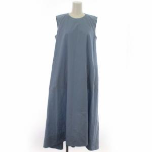ワンピース ロング マキシ ノースリーブ 水色 サックスブルー