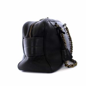 J&M DAVIDSON チェーンショルダーバッグ ボストンバッグ レザー 黒 ブラック