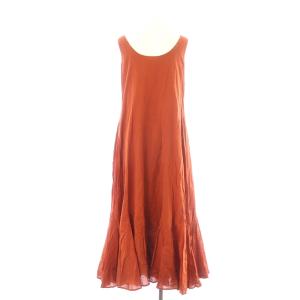 MARIHA ワンピース ロング マキシ フレア ノースリーブ プリーツ オレンジ